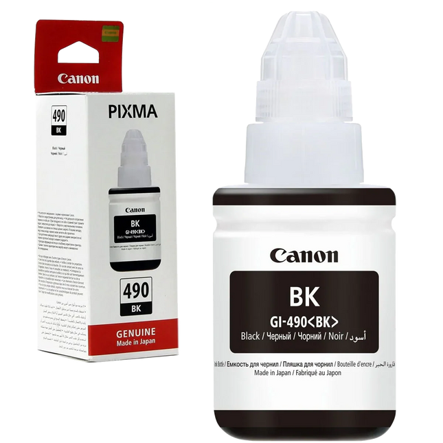 Canon GI-490 (135mL) Black MegaTank Ink Bottle, 0663C001