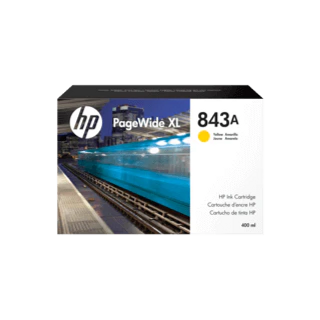 HP 843A 400ml PageWide XL Yellow Ink Cartridge, C1Q60A