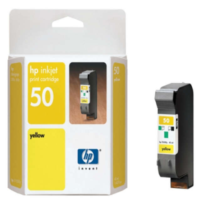 HP 50 51650Y Yellow, OEM Ink Cartridge
