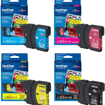 Original Brother LC65 Black, cyan, Magenta, Yellow Ink Cartridges