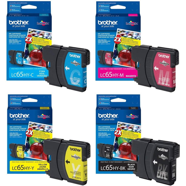 Original Brother LC65 Black, cyan, Magenta, Yellow Ink Cartridges