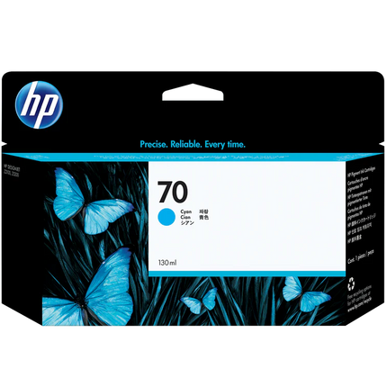 Original HP 70 130-ml (C9452A) Cyan Ink Cartridge