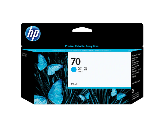 Original HP 70 130-ml (C9452A) Cyan Ink Cartridge