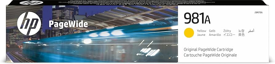 Genuine HP 981A Standard-Yield Yellow PageWide Cartridge, J3M70A