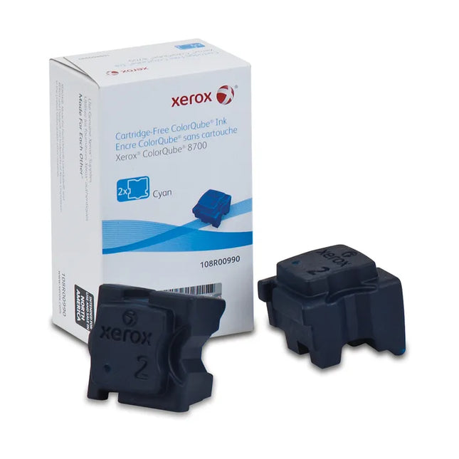 Genuine Xerox Solid Ink 8700 Cyan (2 sticks) (108R00990) (108R01010)