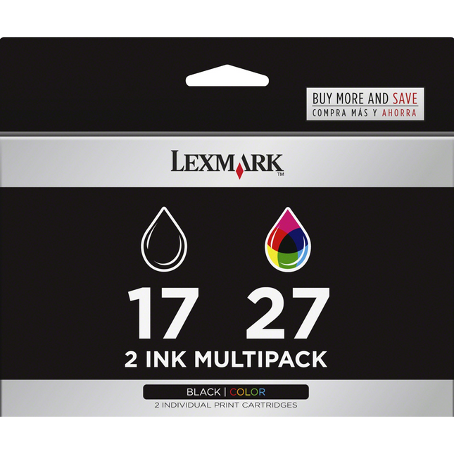 Genuine Lexmark 17/27 Black and Color Ink Cartridge - 2 Pack