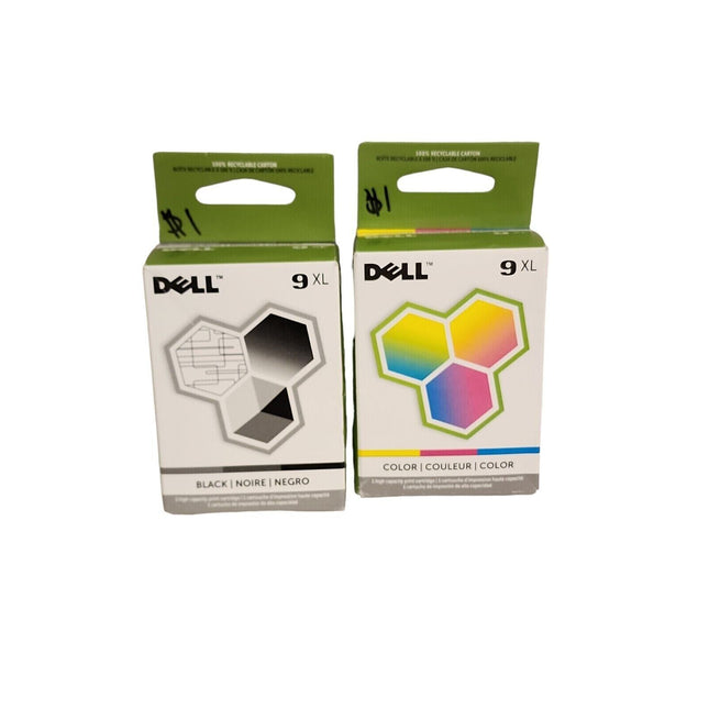 Original Dell Series 9XL MK992 Black / MK993 Color Ink Cartridges Combo Pack