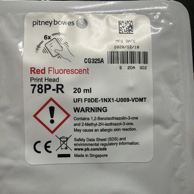Original Pitney Bowes 78P-R High Yield Red Fluorescent Ink, CG325A