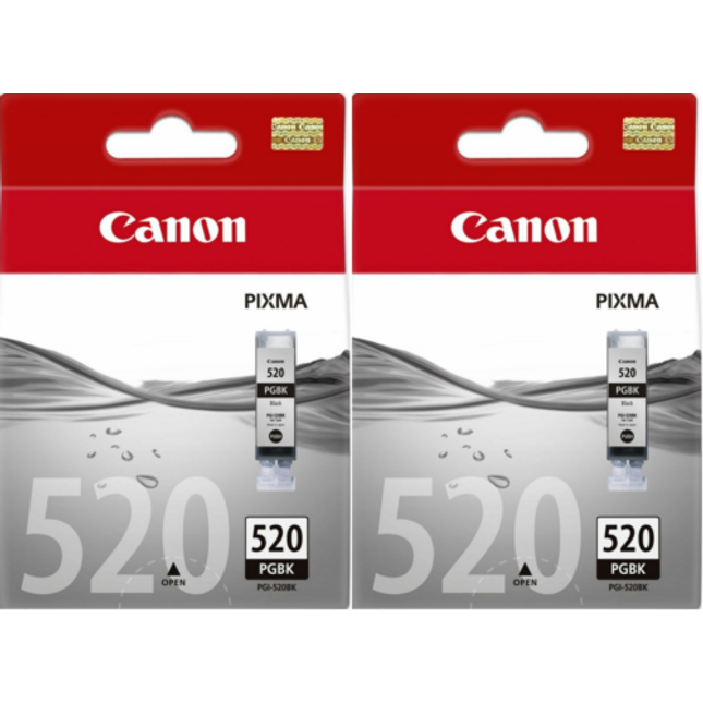 Original Canon PGI-520 Black Ink Cartridges- 2 Pack