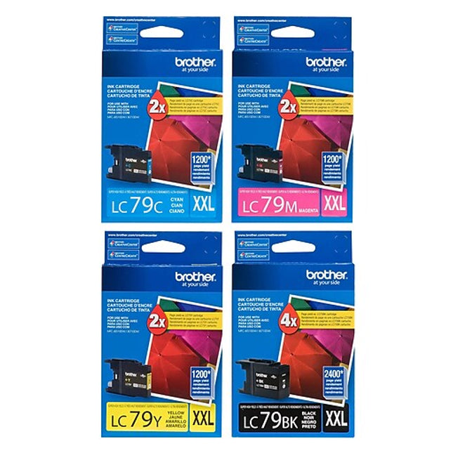 Original Brother LC79 Black, Cyan, Magenta, Yellow Ink Cartridges