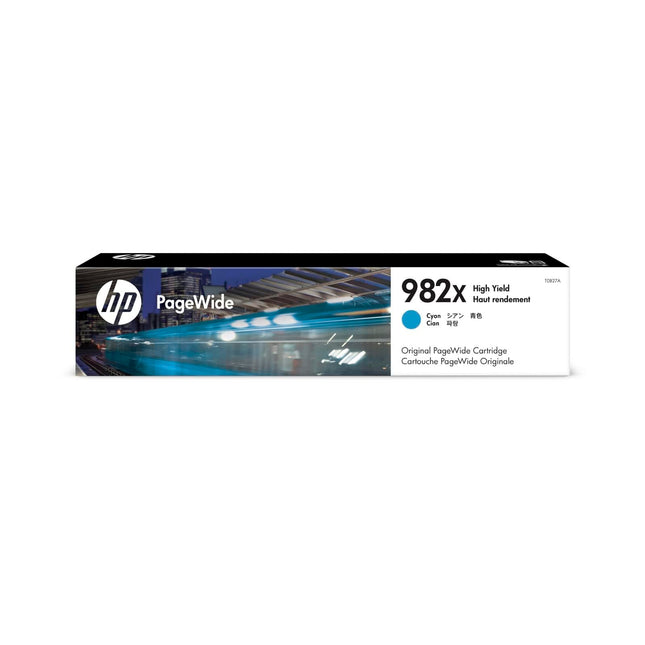 Original HP 982X High Yield Cyan PageWide Ink Cartridge, T0B27A