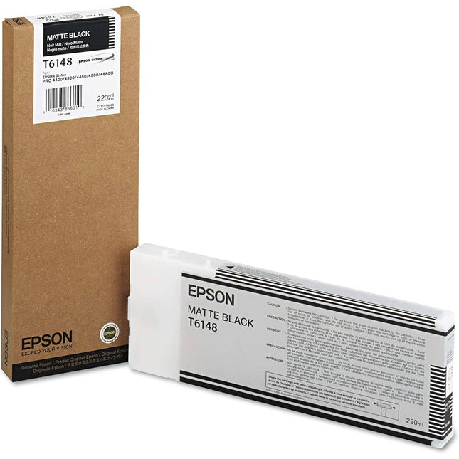 Genuine Epson 220ml Matte Black Inkjet Cartridge, T614800