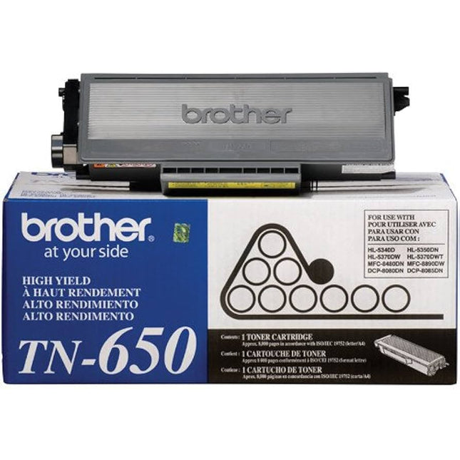 Genuine Brother TN-650 High-Yield Black Toner Cartridge