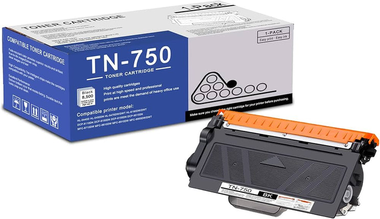 Genuine Brother TN-750 High-Yield Black Toner Cartridge
