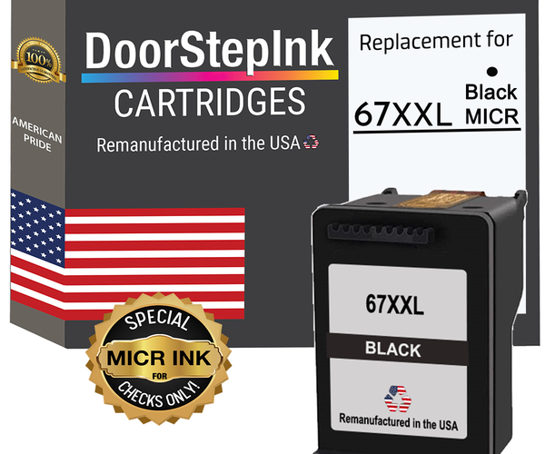 DoorStepInk Brand For HP 67XXL Black MICR Remanufactured in the USA