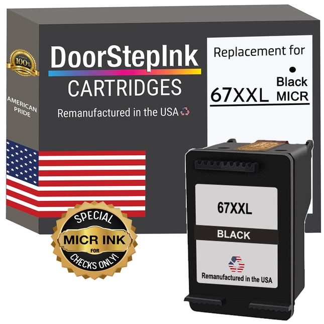 DoorStepInk Brand For HP 67XXL Black MICR Remanufactured in the USA