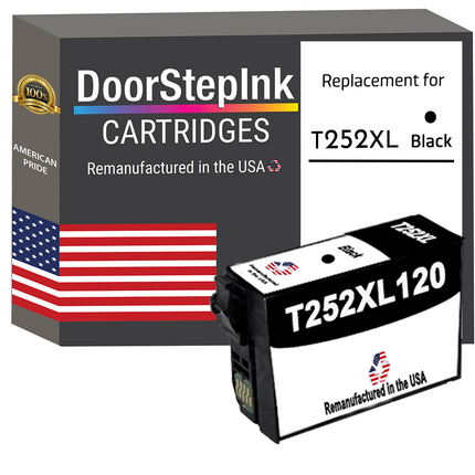 DoorStepInk Remanufactured in the USA Ink Cartridge for Epson T252XL Black