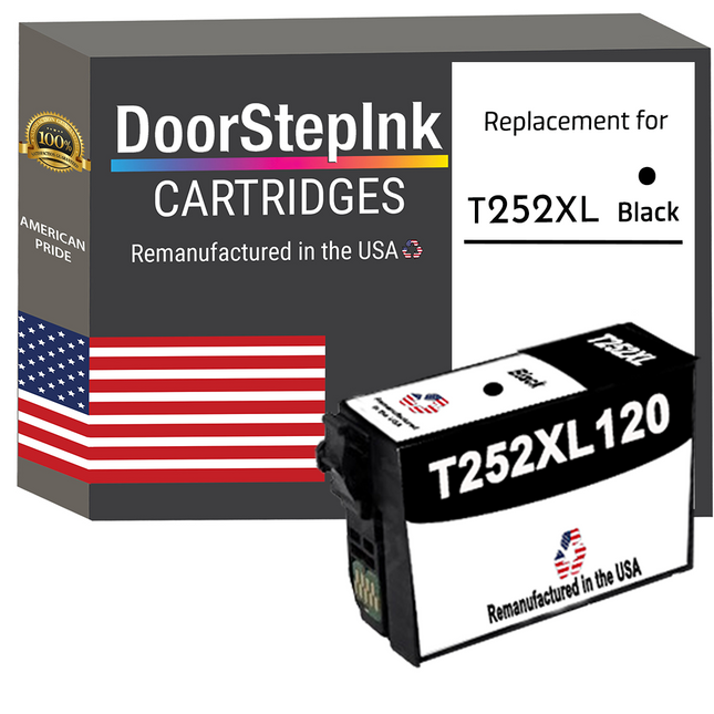 DoorStepInk Remanufactured in the USA Ink Cartridge for Epson T252XL Black