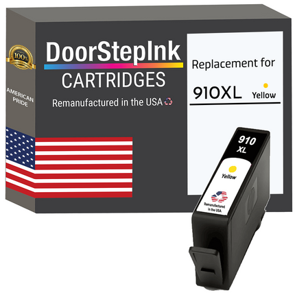 DoorStepInk Brand For HP 910XL Yellow Remanufactured in the USA