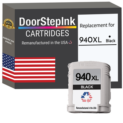DoorStepInk Brand For HP 940XL Black Remanufactured in the USA