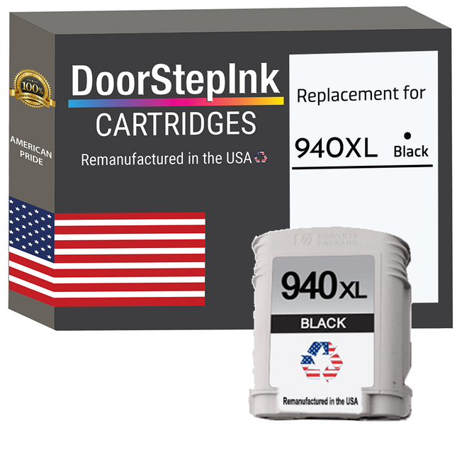 DoorStepInk Brand For HP 940XL Black Remanufactured in the USA
