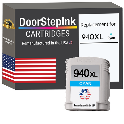DoorStepInk Brand For HP 940XL Cyan Remanufactured in the USA