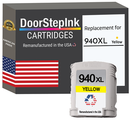 DoorStepInk Brand For HP 940XL Yellow Remanufactured in the USA