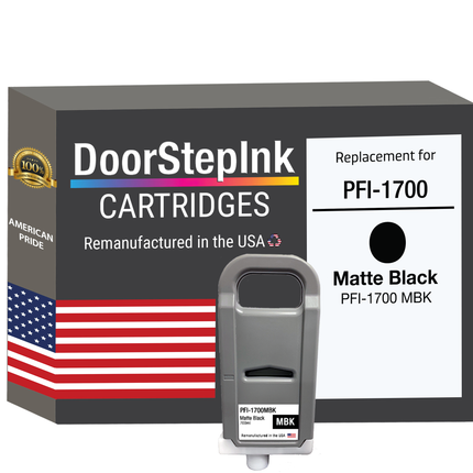 DoorStepInk Brand for Canon PFI-1700 Matte Black Remanufactured in U.S.A Ink Cartridges