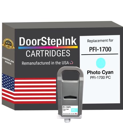 DoorStepInk Brand for Canon PFI-1700 Photo Cyan Remanufactured in U.S.A Ink Cartridges