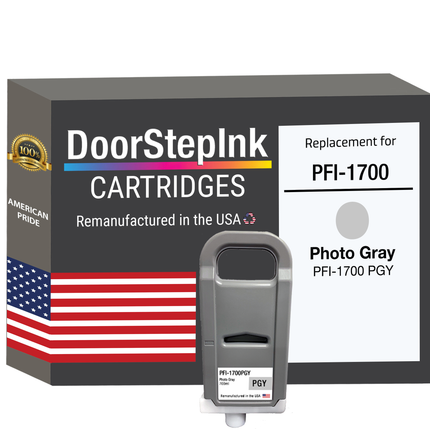 DoorStepInk Brand for Canon PFI-1700 Photo Gray Remanufactured in U.S.A Ink Cartridges