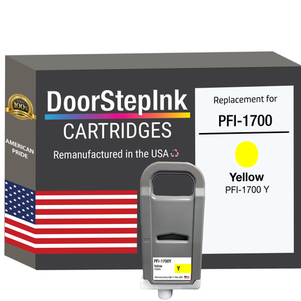 DoorStepInk Brand For Canon PFI-1700 Yellow Ink Cartridges Remanufactured in the USA
