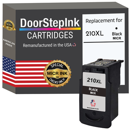 DoorStepInk Brand for Canon PG-210XL Black MICR Remanufactured in the USA Ink Cartridge