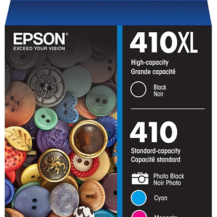 Epson 410XL Black and 410 Photo Black and Color Ink Cartridges
