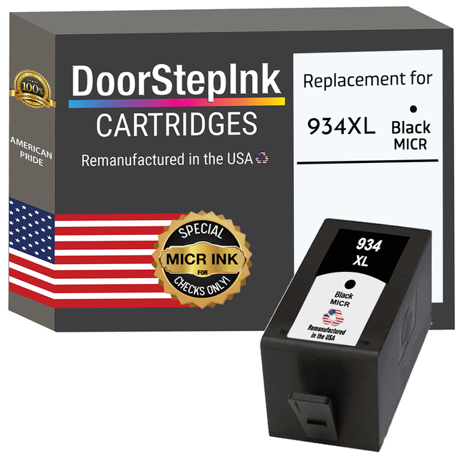 DoorStepInk Brand For HP 934XL C2P23 Black MICR Remanufactured in the USA