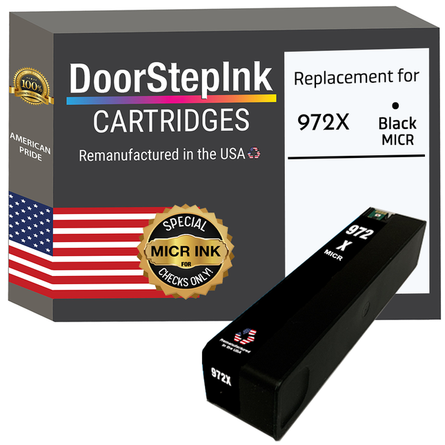 DoorStepInk Brand For HP 972X F6T84AN Black MICR Remanufactured in the USA