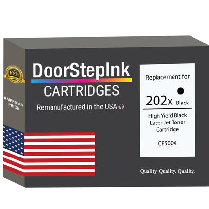 DoorStepInk Brand For HP 202X High Yield Black LaserJet Remanufactured in the USA Toner Cartridge, CF500X
