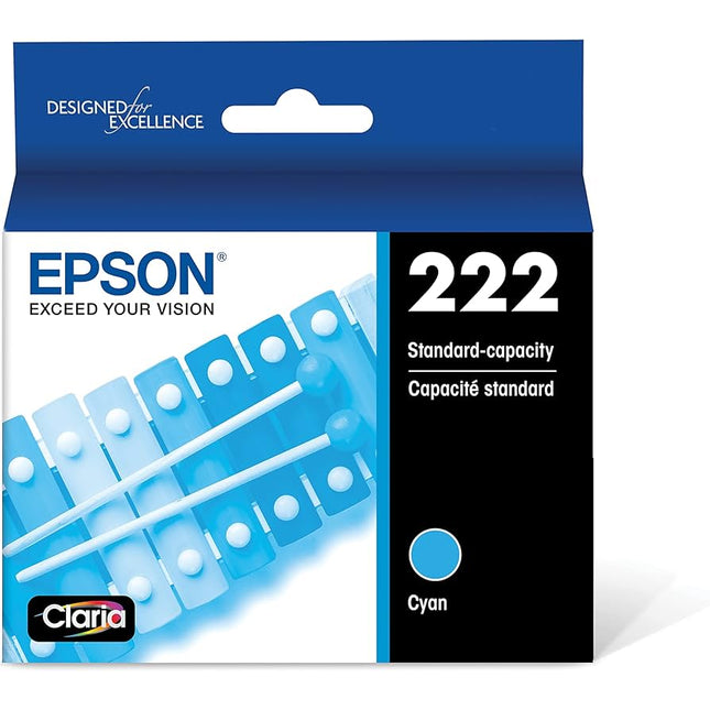 Original Epson 222 Cyan Ink Cartridges, T222220-S