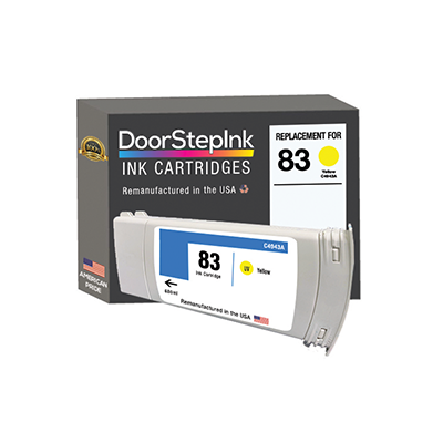 DoorStepInk Brand For HP 83 680mL Yellow Remanufactured in the USA