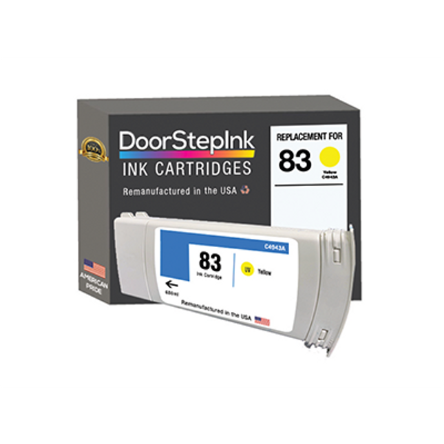 DoorStepInk Brand For HP 83 680mL Yellow Remanufactured in the USA