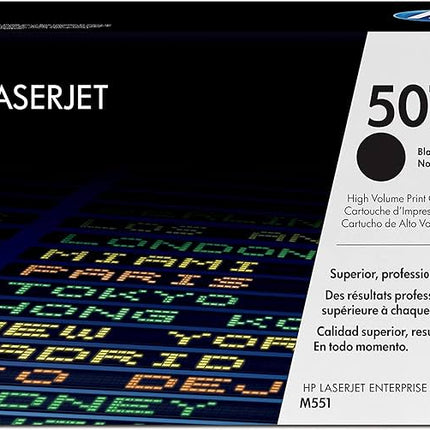 HP 507X High Yield Black LaserJet Toner Cartridge, CE400X