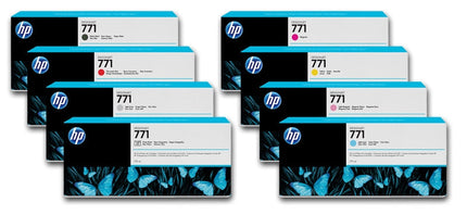 HP 771A Black and Color Standard Yield Ink Cartridge (8 Pack)