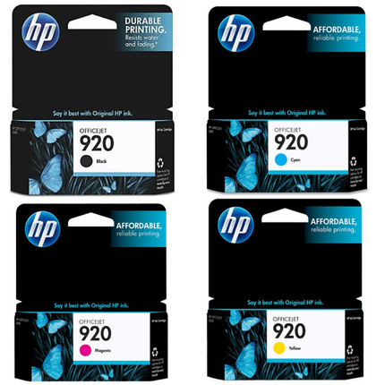 HP Genuine 920 Black, Cyan, Magenta & Yellow Ink Cartridges